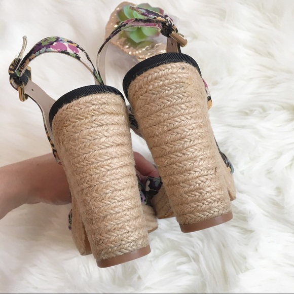 Tahari Floral Espadrille Chunky Heel Sandal - Picture 5 of 7